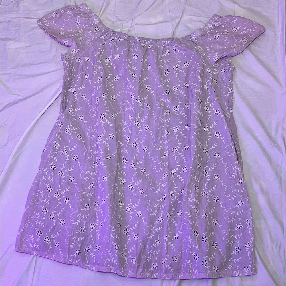 Lane Bryant Lavender Eyelet Off-Shoulder Dress, Size 22/24